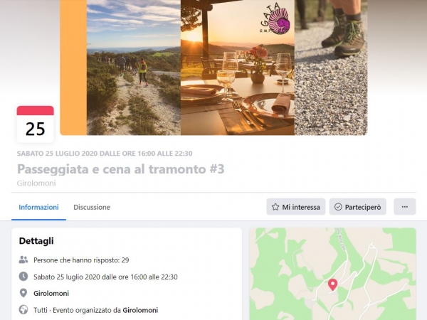 girolomoni evento passeggiata tramonto